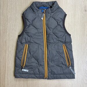 Hanna Andersson 100 3/4T Gray Quilted Puffer Vest with Orange Zippers